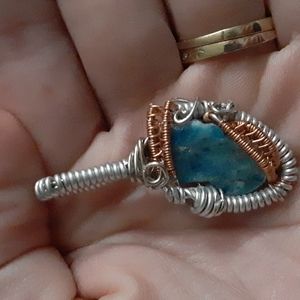 BLUE Apatite pendent